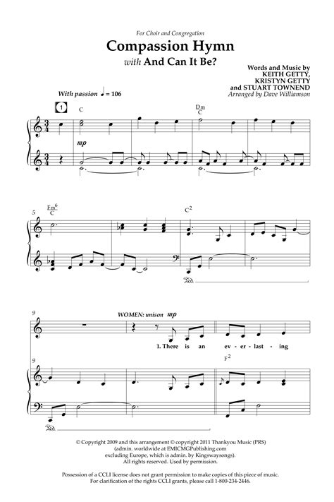 Compassion Hymn With And Can It Be Choral Anthem Satb Sheet Music Pdf Lifeway Choral Arr