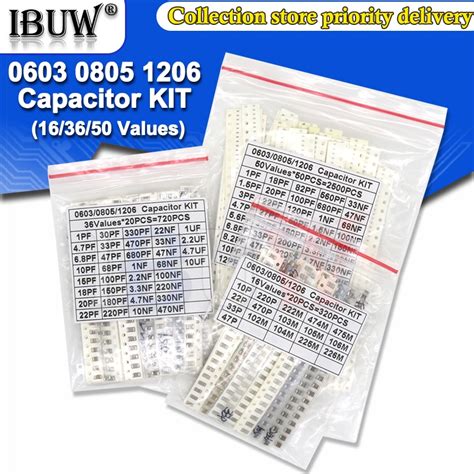 320PCS 720PCS 2500PCS 0603 0805 1206 SMD Capacitor Kit Igmopnrq