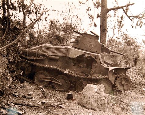 Battle Of Saipan June July 1944 Japanese Tank At Black Beach 3