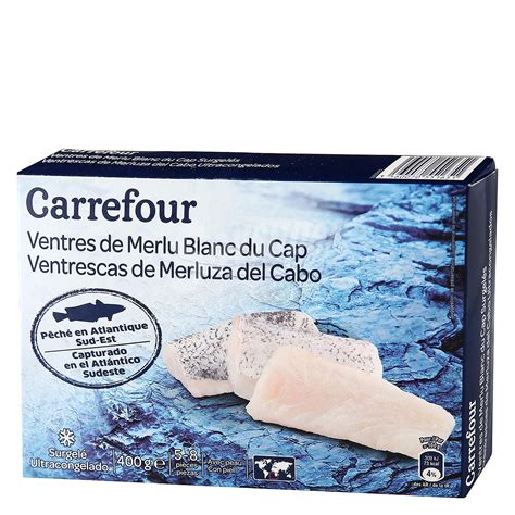 Carrefour Ventrescas Merluza Con Piel Ultracongelados Carrefour 400 G