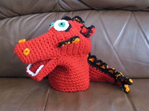 Crochet Red Dragon Puppet - Etsy