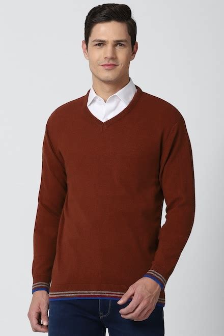 Peter England Casuals Sweaters Men Brown Sweater For Men At