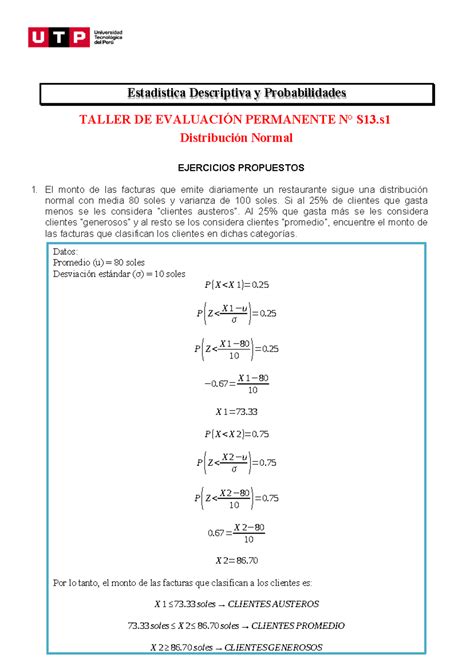 S S Resolver Ejercicios Estad Stica Descriptiva Y Probabilidades