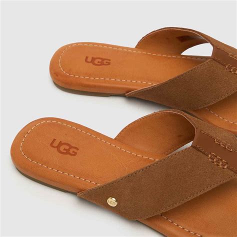 Womens Chestnut Ugg Carey Flip Flop Sandals Schuh