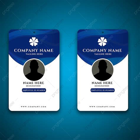 Simple Company Identity Card Design Template In Blue And White Colors