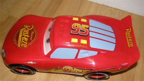 Large Disneypixar Cars Lightning Mcqueen Talking Race Car With Engine Noise Sound Youtube