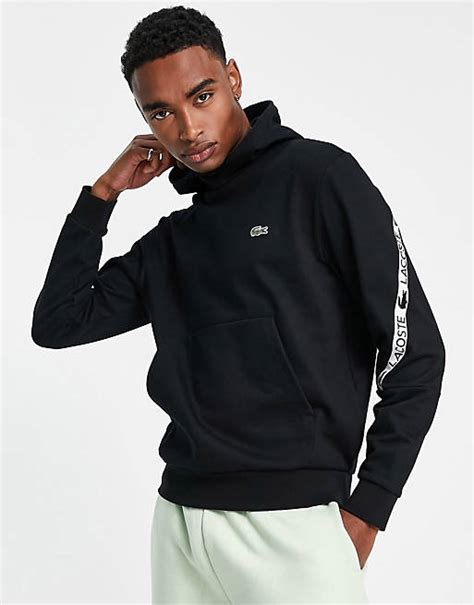 Lacoste Taped Hoodie In Black Asos