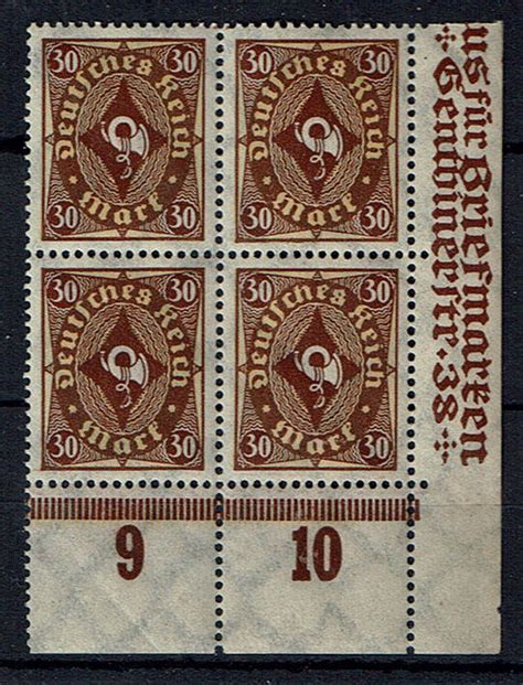 30 Mark 1922 Deutsches Reich Mi Nr 208 PUR Freimarken Posthorn