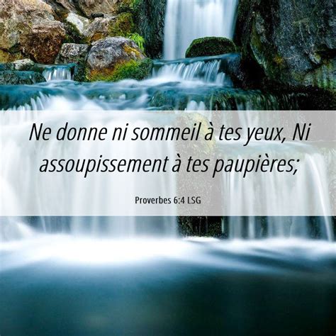 Proverbes Lsg Ne Donne Ni Sommeil Tes Yeux Ni