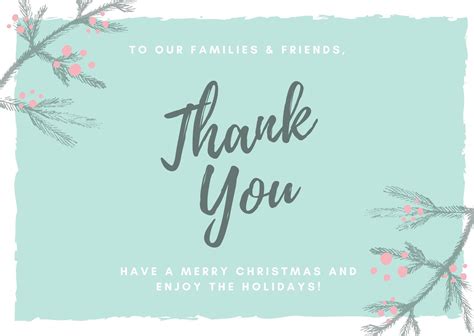 Christmas Thank You Card Templates Free KAESG BLOG