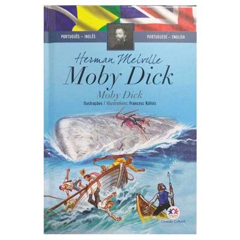 Livro Físico Ilustrado Bilíngue Inglês Português Moby Dick Herman