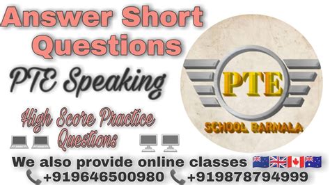 Pte Speaking Answer Short Questions Most Exam Repeated Questions