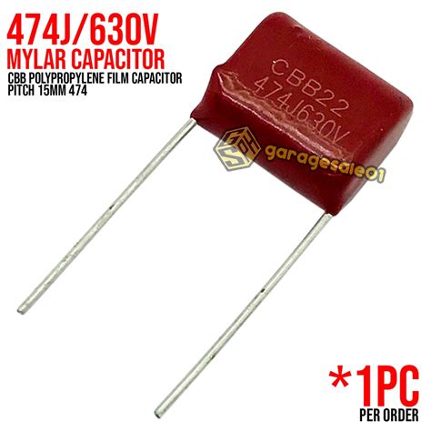 474J 630V CBB Polypropylene Film Capacitor Pitch 15mm 474 PER PIECE