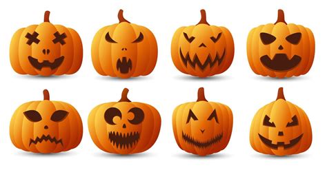 Halloween Pumpkin Face Collection, Vector illustration 13930379 Vector ...