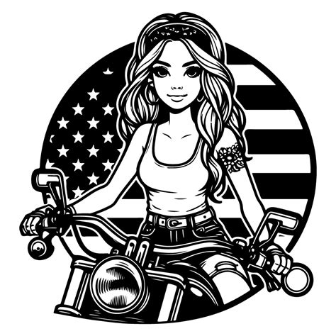 Svg De American Biker Girl Gratis Archivo Vectorial Svg De Fondo En