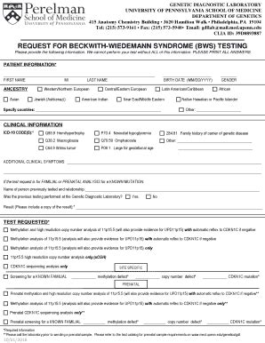 Fillable Online Med Upenn Bws Request Form Perelman School Of