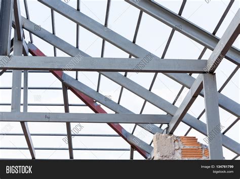 Steel Beams Roof Truss Image And Photo Free Trial Bigstock