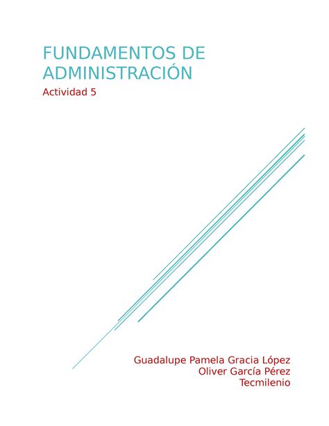 Act Admin Fundamentos De Administraci N Actividad Guadalupe