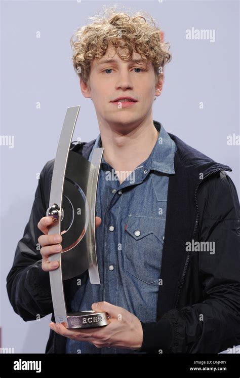 German singer Tim Bendzko poses with the 2012 Echo Music Award in the ...