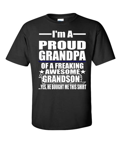 Proud Grandpa of a Freaking Awesome Grandson Shirt, Grandpa T-shirts ...