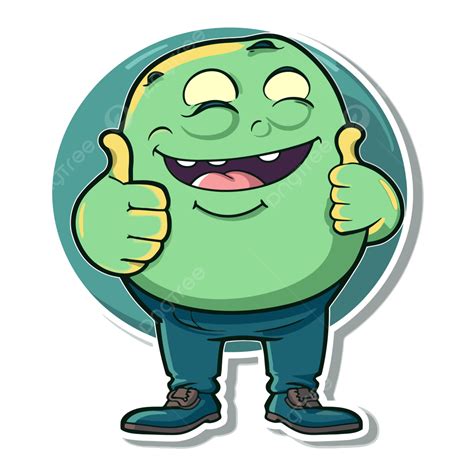 Personaje De Dibujos Animados Verde Da Un Pulgar Hacia Arriba Vector