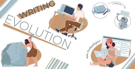 Writing Evolution Flat Collage 31983970 Vector Art At Vecteezy