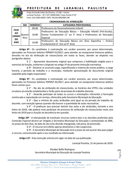 Atribuição De Classes E Ou Aulas Excedentes Nº 01 2019 Professores