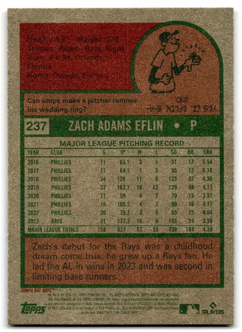 Topps Heritage Zach Eflin Tampa Bay Rays Ebay