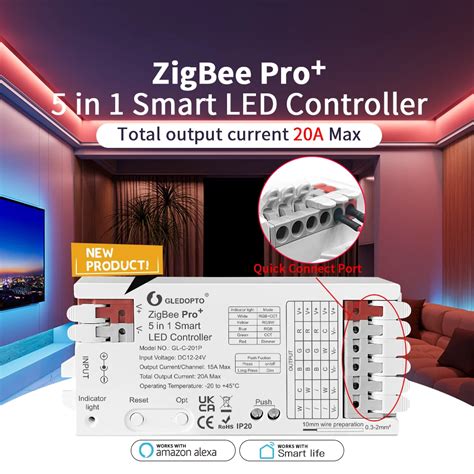 GLEDOPTO ZigBee 3 0 Pro 5 In 1 Controller Per Strisce LED 20A Max