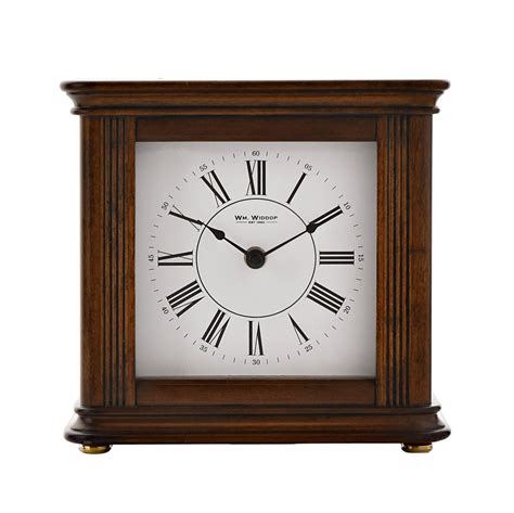 Wm Widdop Walnut Effect Square Mantel Clock X West Chime Widdop