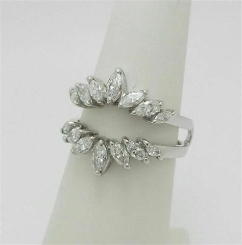 1 00CT Diamond Marquise Enhancer Guard Wrap Insert Ring 14K White Gold