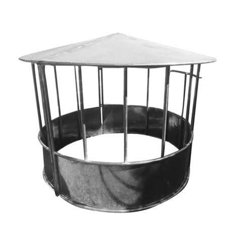 Budget Galvanised Cattle Sheep Horse Round Hay Feeder Top Hill