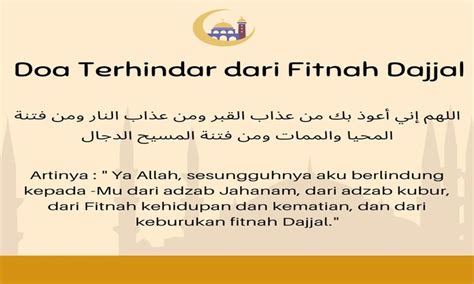 doa terhindar  fitnah dajjal lengkap arab latin  artinya
