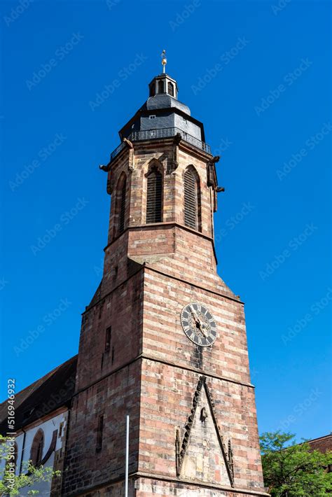 Turm Der Evangelische Stiftskirche In Landau Stock Foto Adobe Stock