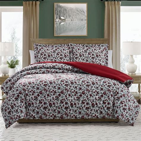 My Texas House Stacy 2 Piece Bright White Floral Printed Velvet Comforter Set Twintwin Xl