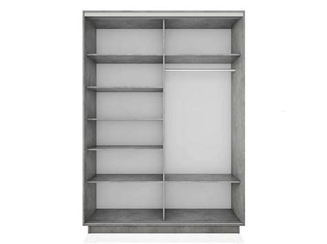 Шкаф Экспресс 2 2-х дверный Дуо Зеркало ЛДСП (Белый профиль) Бетон ...