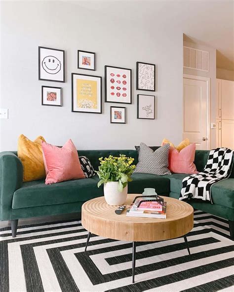 Modern Living Room With Bold Patterns and Colors - Soul & Lane