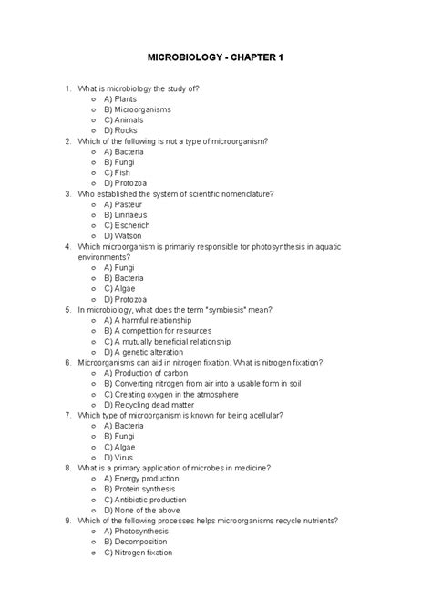 Microbiology - Chapter 1 - MICROBIOLOGY - CHAPTER 1 What is