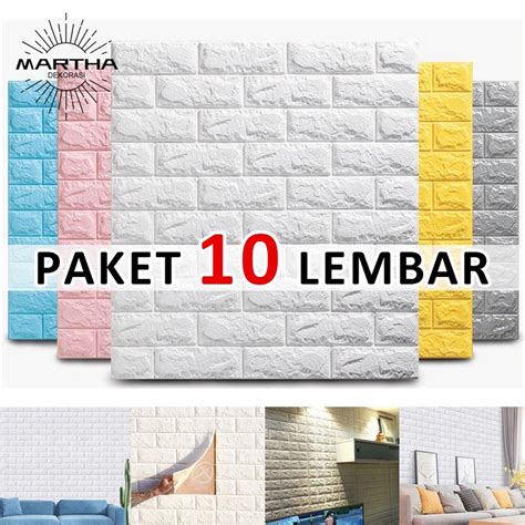 Jual Cod Wallpaper Dinding D Paket Pcs Cm X Cm Foam Timbul