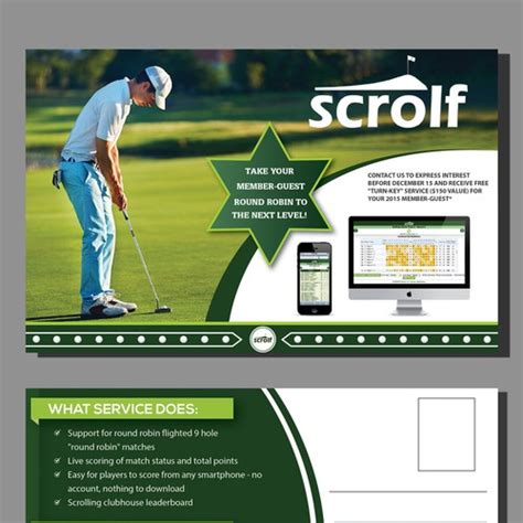 Live Golf Leaderboard Member-Guest Round Robin Postcard | Postcard, flyer or print contest