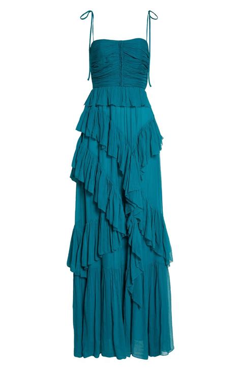 Ulla Johnson Aveline Tie Strap Tiered Silk Dress Nordstrom