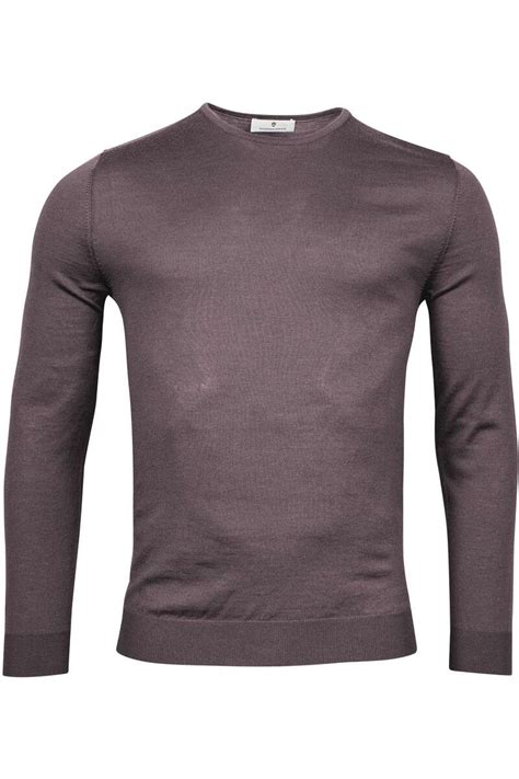 Thomas Maine Tailored Fit Herren Pullover Rundhals Braun