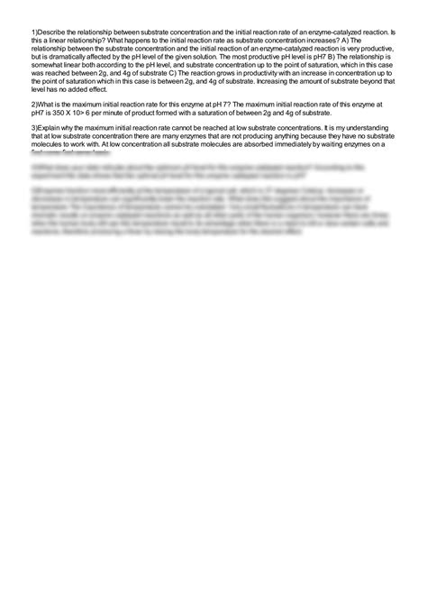 Enzyme Controlled Reactions Virtual Lab Answers 4