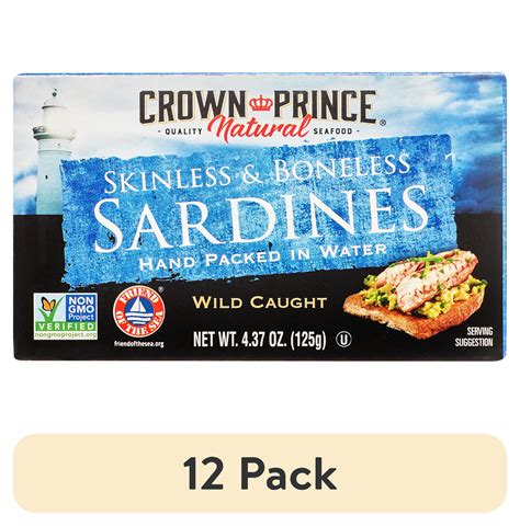 Pack Crown Prince Wild Caught Sardines Skinless Boneless In