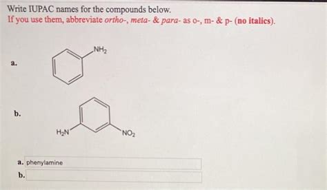 Solved Write Iupac Names For The Compounds Below If You Use Chegg