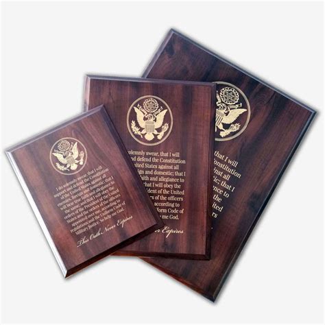 Oath Of Enlistment Military Plaque Patriotic American Decor For Us