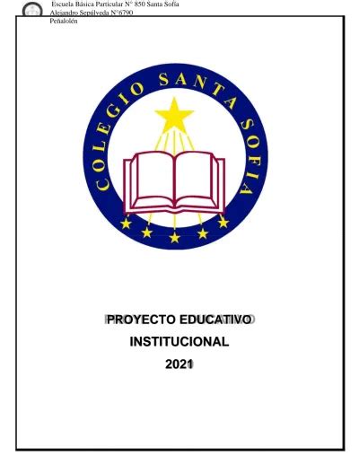 PROYECTO EDUCATIVO INSTITUCIONAL 2021