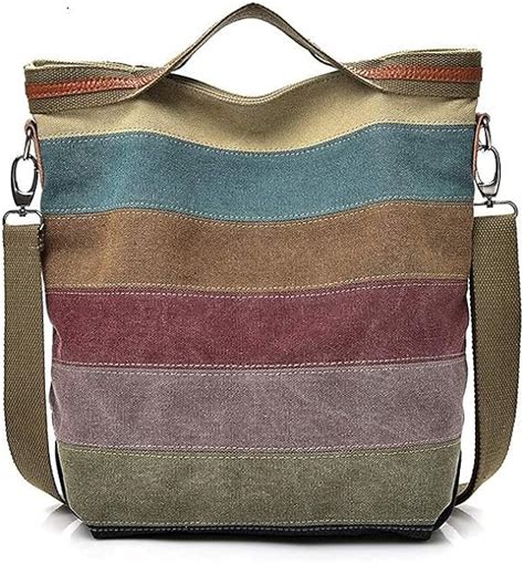 Womens Shoulder Bags Canvas Hobo Handbags Multi Color Casual Messenger