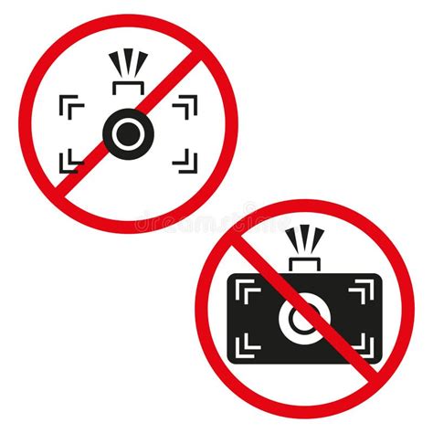 photography icons camera flash prohibited symbols red circle