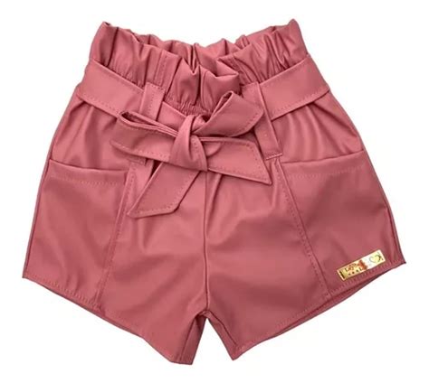 Short Shortinho Infantil Courino Menina Blogueirinha Parcelamento Sem